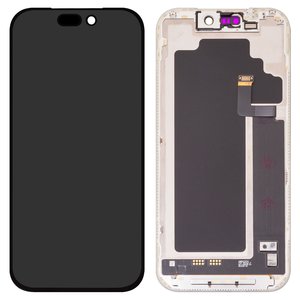 Pantalla LCD puede usarse con iPhone 17 Pro, negro, con marco, vidrio reemplazado