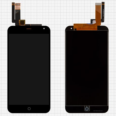 Дисплей для Meizu M1 Note, чорний, тип 1 , Original PRC , з чорним шлейфом
