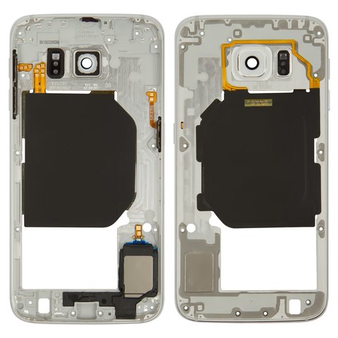Средняя часть корпуса для Samsung G920FD Galaxy S6 Duos, белая