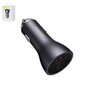 Автомобильное зарядное устройство Baseus Golden Contactor Pro, серое, Quick Charge, 65 Вт, 7 А, 3 порта, 12 24 B, #CGJP010013 CGJP020313