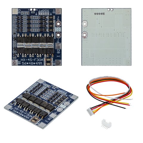 BMS контроллер 4S, 30 A, 14,8 B, для LiFePo4 аккумуляторов, #HX 4S F30A