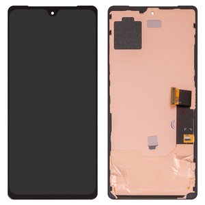Дисплей для Google Pixel 7, чорний, з рамкою, High Copy, з широким обідком, OLED  GVU6C, GQML3