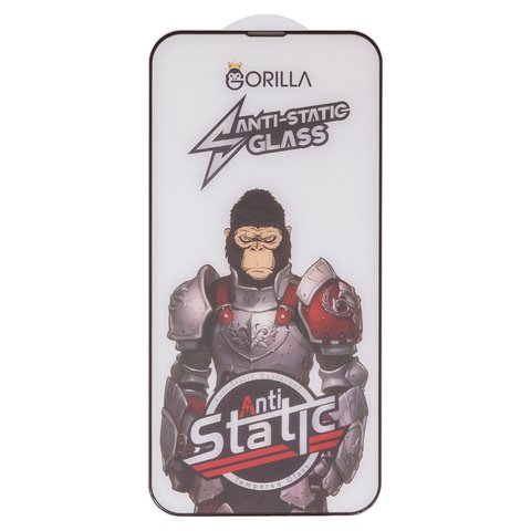 Захисне скло для Apple iPhone 13 Pro Max, iPhone 14 Plus, сумісне з чохлом, Full Glue, Anti Static, чорний, gorilla
