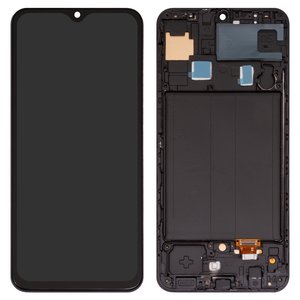Дисплей для Samsung A305F DS Galaxy A30, A505F DS Galaxy A50, A507F DS Galaxy A50s, черный, с рамкой, Сopy, TFT 