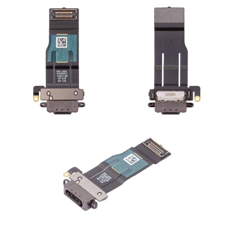 Шлейф для iPad Pro 13 2024 7th Gen , конектора зарядки, чорний, з компонентами, Original PRC , space black