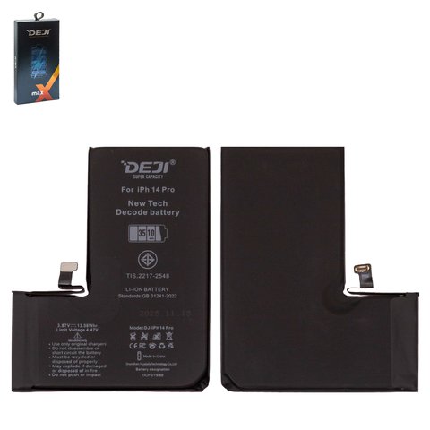 Акумулятор Deji для Apple iPhone 14 Pro, Li ion, 3,87 B, 3510 мАг, збільшена ємність, без помилки, decode battery