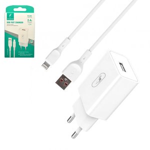 Сетевое зарядное устройство SkyDolphin SC36L, 12 Вт, белый, с кабелем Lightning для Apple, 1 порт