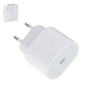 Мережевий зарядний пристрій A2347 для Apple, 20 Вт, Power Delivery PD , білий, 1 порт, service pack box