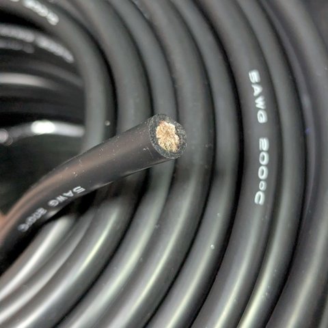 Провод в силиконовой изоляции 5AWG, 20,1 мм², 1 м, черный