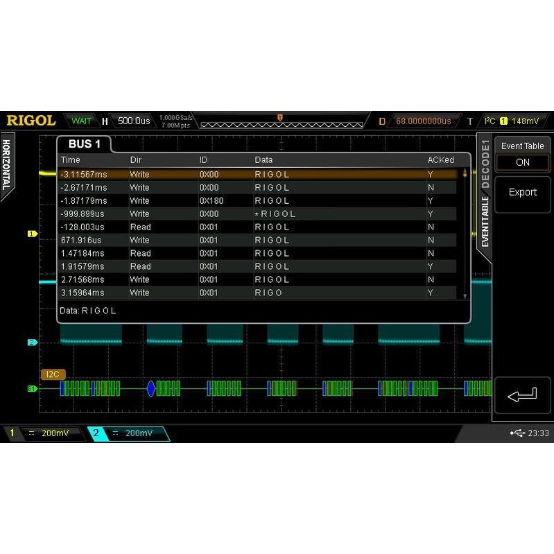 Serial Data Decoding and Trigger Option RIGOL SD-DS2000 Picture 1