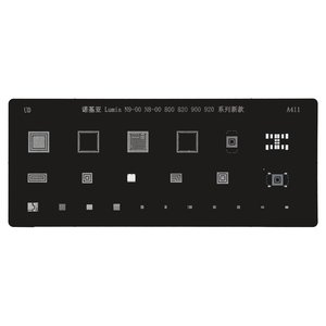BGA-трафарет A411 для мобильных телефонов Nokia 800 Lumia, 820 Lumia, 900 Lumia, 920 Lumia, N8-00, N9, 23 in 1 BGA-трафарет A411 для мобильных телефонов Nokia 800 Lumia, 820 Lumia, 900 Lumia, 920 Lumia, N8-00, N9, 23 in 1